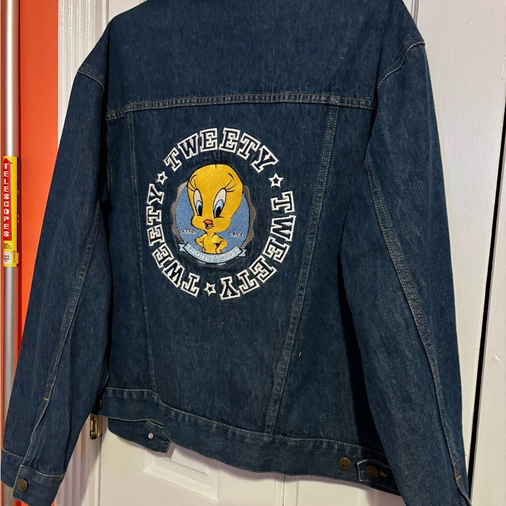 Warner Bros Blue Tweety Bird Jean Jacket XL